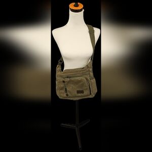 Olive Canvas Messenger Bag